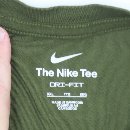Nike Men's Green Dri-Fit Crew Neck T-Shirt XXL