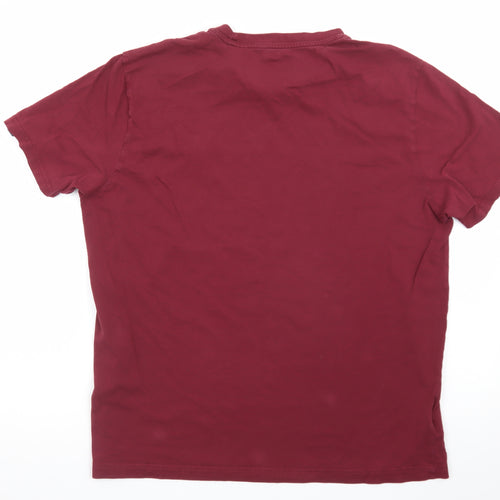 Original Penguin Men's Red Embroidered Penguin Cotton T-Shirt Size L