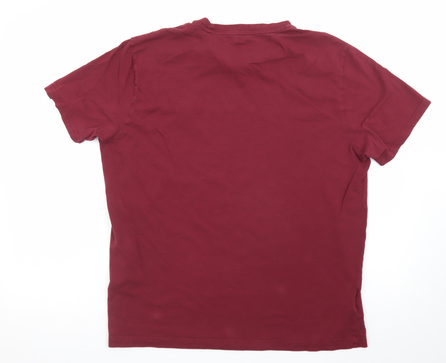 Original Penguin Men's Red Embroidered Penguin Cotton T-Shirt Size L