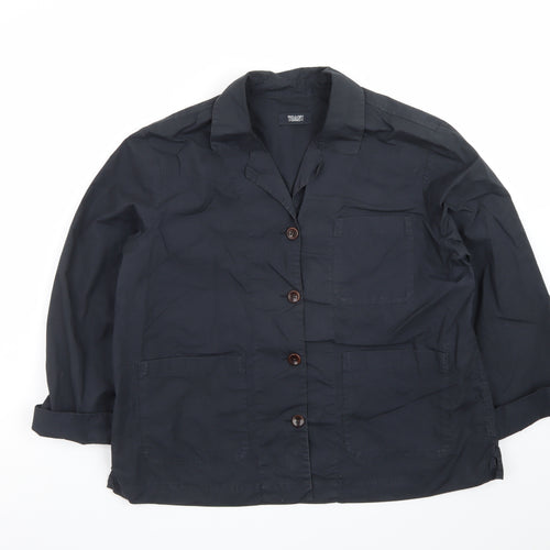 TOAST Women's Black Cotton Blazer Jacket Size 10 Single-Breasted