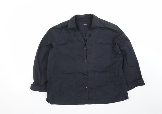 TOAST Women's Black Cotton Blazer Jacket Size 10 Single-Breasted