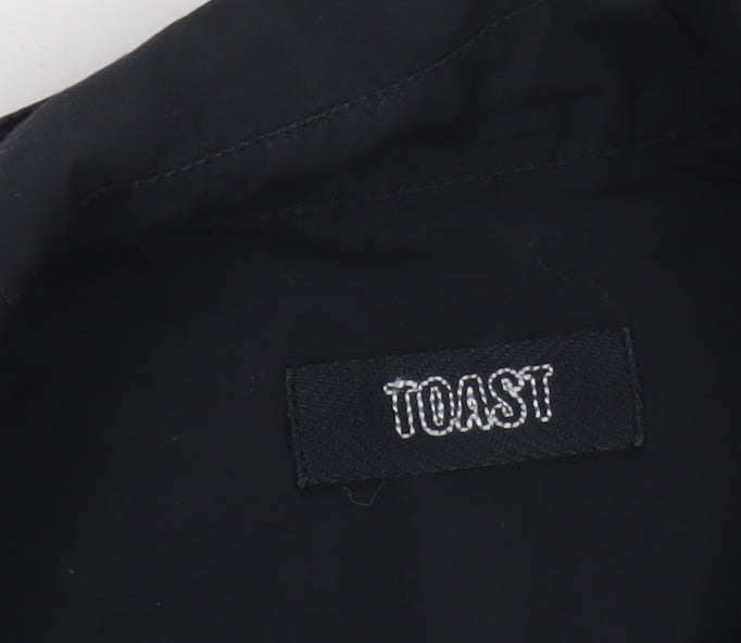 TOAST Women's Black Cotton Blazer Jacket Size 10 Single-Breasted