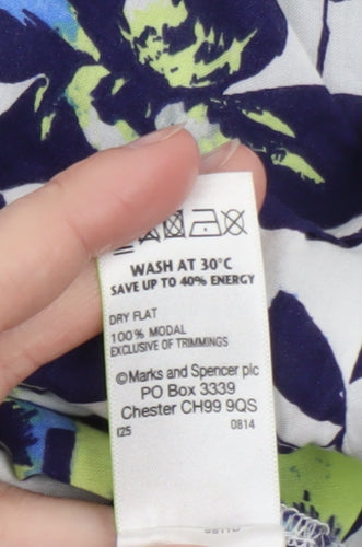 Marks and Spencer Women's Multicoloured Floral Tunic Blouse UK 14