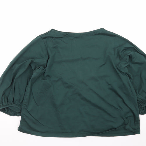 Uniqlo Women's Green Long Sleeve Cotton Blouse Size L