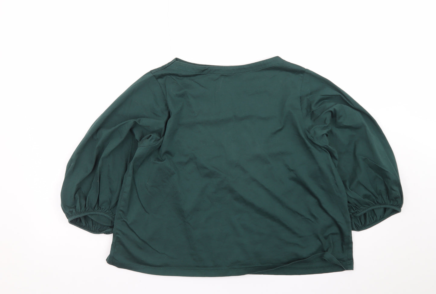 Uniqlo Women's Green Long Sleeve Cotton Blouse Size L