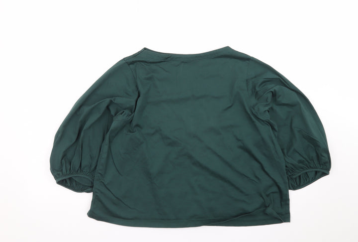 Uniqlo Women's Green Long Sleeve Cotton Blouse Size L