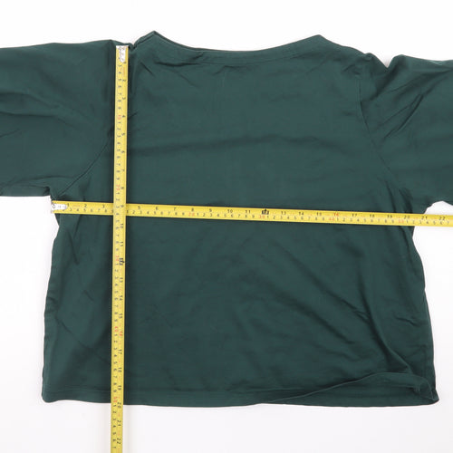 Uniqlo Women's Green Long Sleeve Cotton Blouse Size L