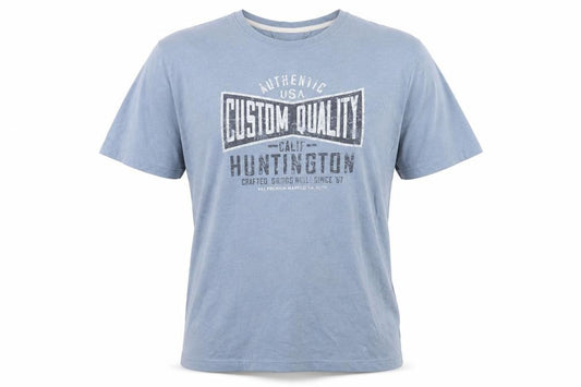 Front view of Easy Blue Graphic Huntington California Crew Neck Men's T-Shirt L Regular Fit