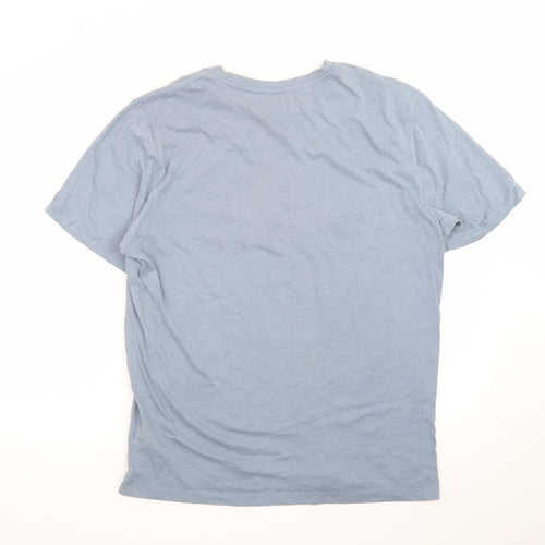 EASY Blue Graphic Huntington California Crew Neck Men's T-Shirt L Regular Fit