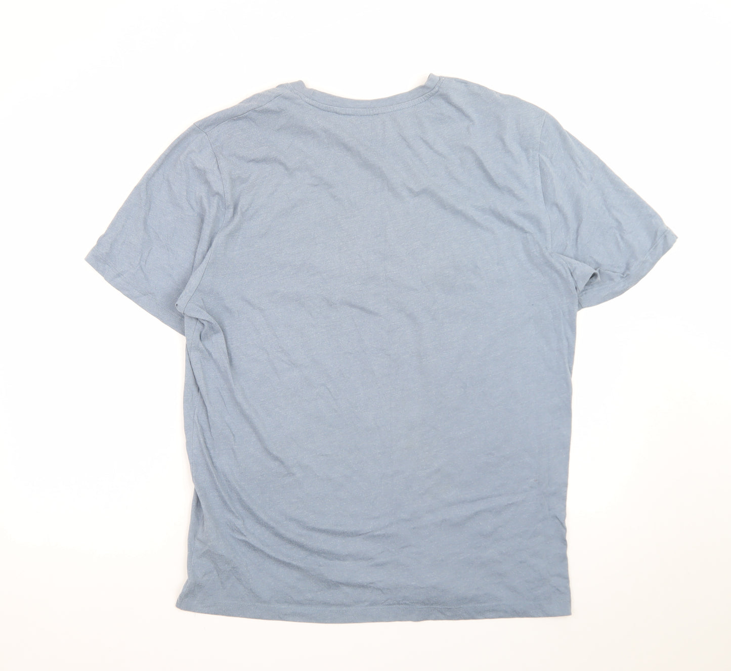 EASY Blue Graphic Huntington California Crew Neck Men's T-Shirt L Regular Fit