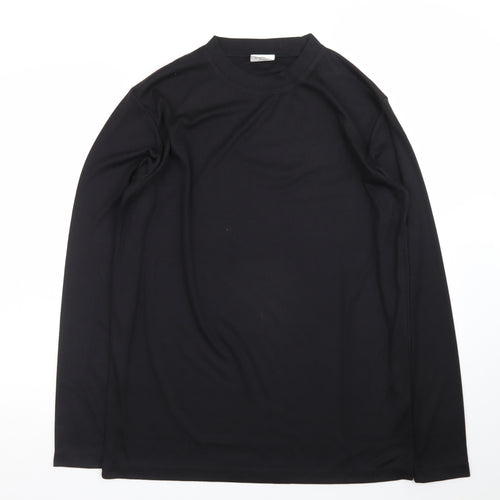 DCC Men's Black Thermal Long Sleeve Crew Neck T-Shirt Size L