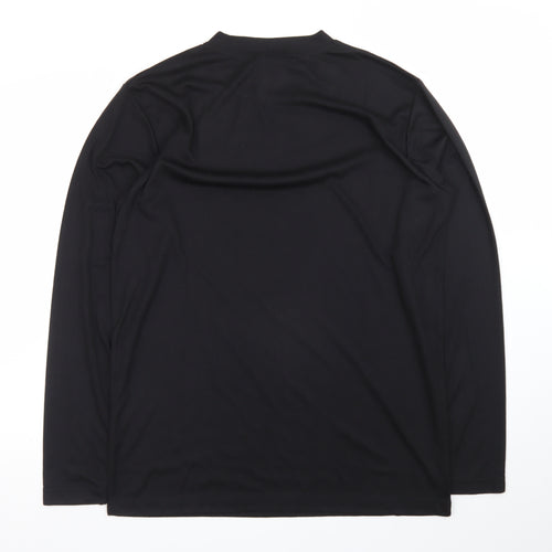 DCC Men's Black Thermal Long Sleeve Crew Neck T-Shirt Size L