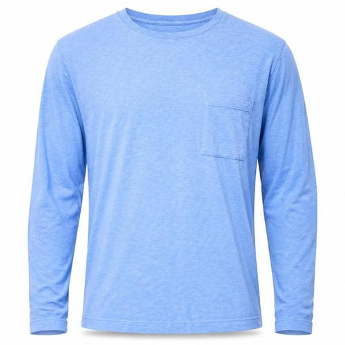 Marks and Spencer Men's Blue Long Sleeve Cotton T-Shirt M