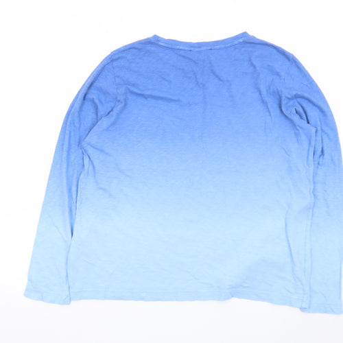 Marks and Spencer Men's Blue Long Sleeve Cotton T-Shirt M