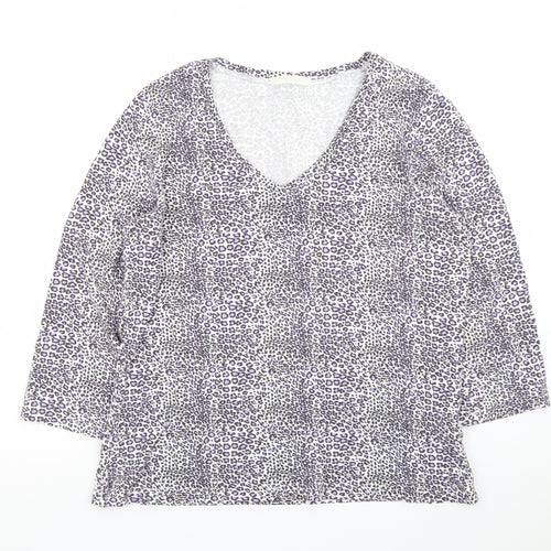 Marks and Spencer Women’s Multicoloured V-Neck 3/4 Sleeve Top Size 18