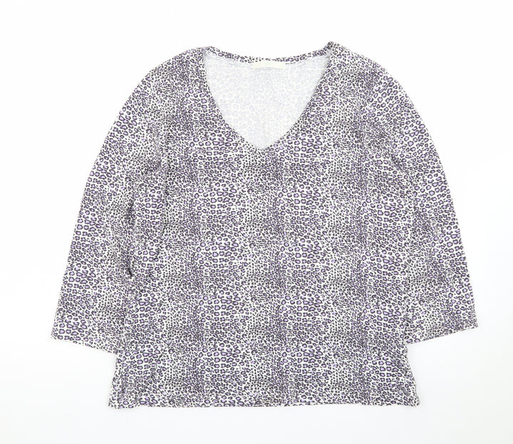 Marks and Spencer Women’s Multicoloured V-Neck 3/4 Sleeve Top Size 18