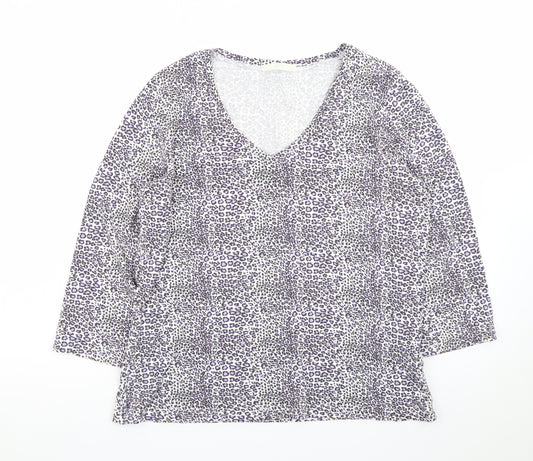 Marks and Spencer Women’s Multicoloured V-Neck 3/4 Sleeve Top Size 18