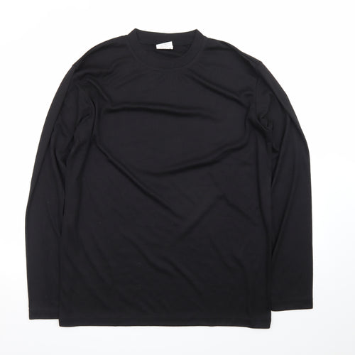 DCC Men's Black Long Sleeve Thermal Crew Neck T-Shirt L