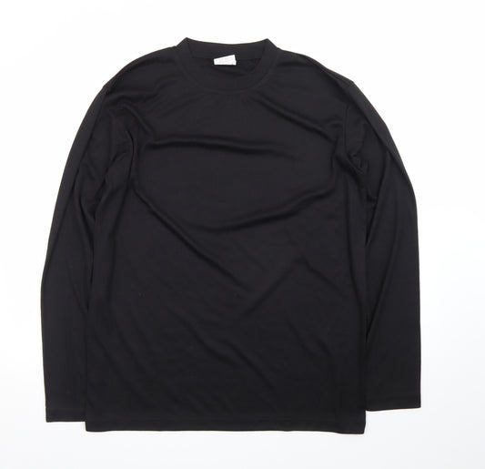 DCC Men's Black Long Sleeve Thermal Crew Neck T-Shirt L