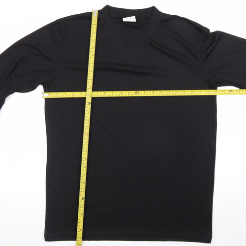 DCC Men's Black Long Sleeve Thermal Crew Neck T-Shirt L