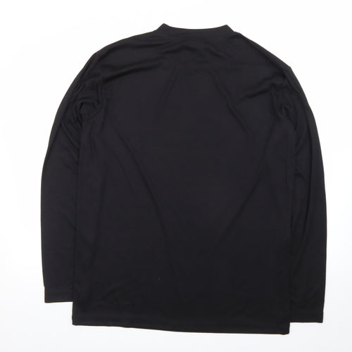 DCC Men's Black Long Sleeve Thermal Crew Neck T-Shirt L