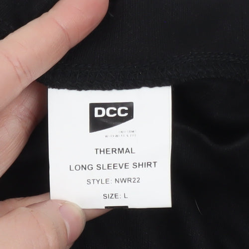 DCC Men's Black Long Sleeve Thermal Crew Neck T-Shirt L