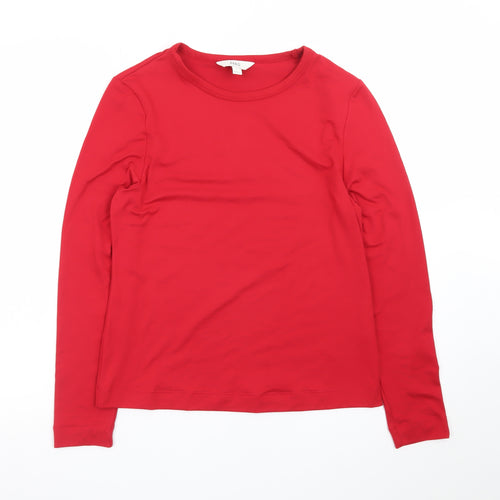 Marks and Spencer Women's Red Long Sleeve Basic Jersey T-Shirt Size 14