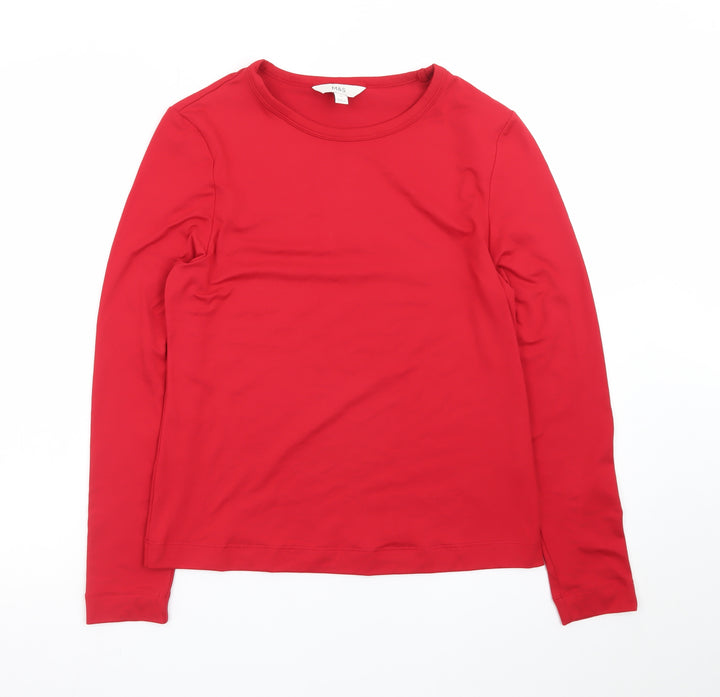 Marks and Spencer Women's Red Long Sleeve Basic Jersey T-Shirt Size 14