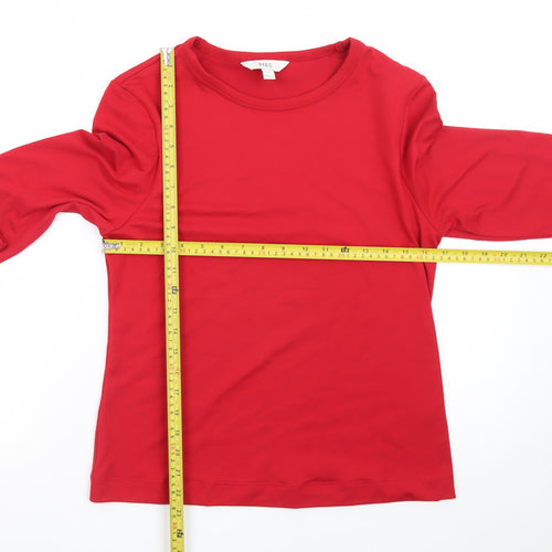 Marks and Spencer Women's Red Long Sleeve Basic Jersey T-Shirt Size 14