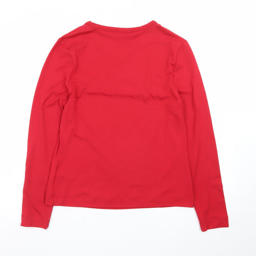 Marks and Spencer Women's Red Long Sleeve Basic Jersey T-Shirt Size 14