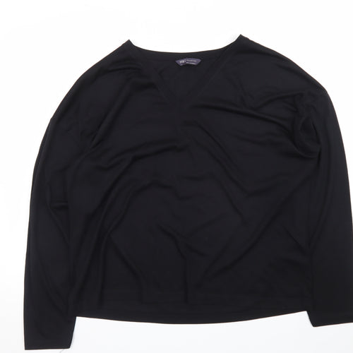 Marks and Spencer Women’s Black V-Neck Long Sleeve Jersey Top Size 16