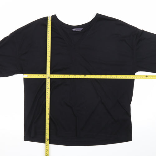 Marks and Spencer Women’s Black V-Neck Long Sleeve Jersey Top Size 16