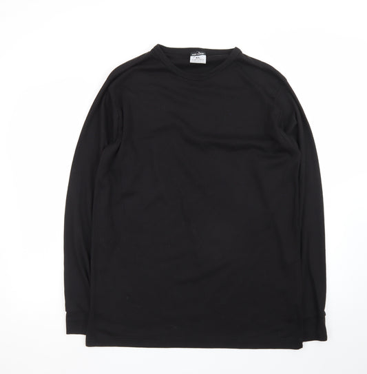 Portwest Men's Black Long Sleeve Crew Neck T-Shirt XL Regular Fit