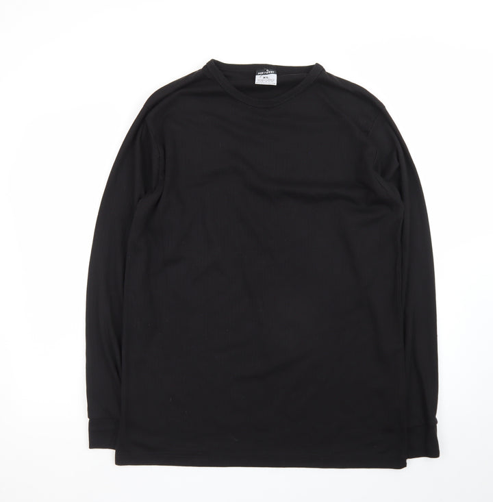 Portwest Men's Black Long Sleeve Crew Neck T-Shirt XL Regular Fit