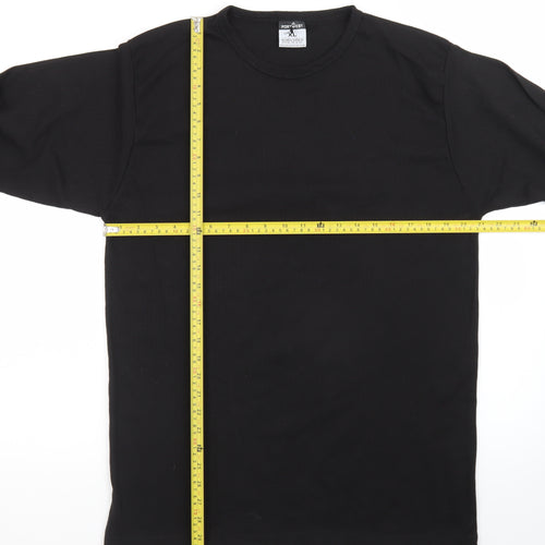 Portwest Men's Black Long Sleeve Crew Neck T-Shirt XL Regular Fit