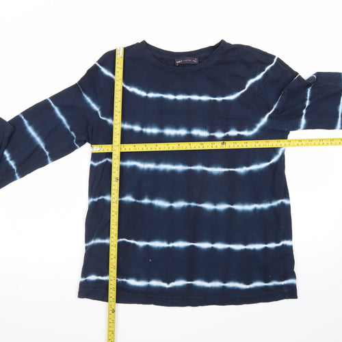 Marks and Spencer Women’s Blue Tie-Dye Long Sleeve Cotton T-Shirt Size 10