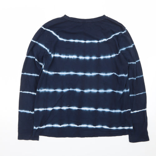 Marks and Spencer Women’s Blue Tie-Dye Long Sleeve Cotton T-Shirt Size 10