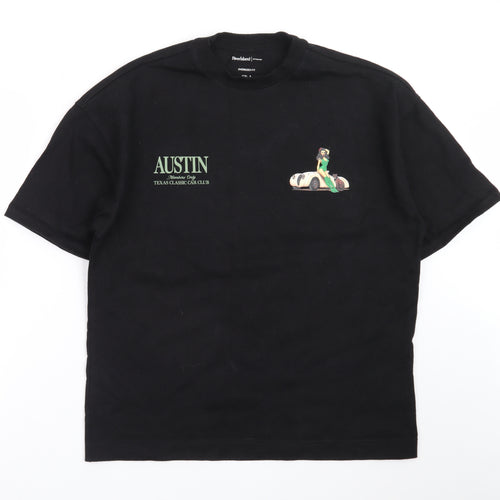 River Island Men's Black Austin Texas Car Club Oversized T-Shirt Size S