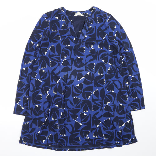 Seasalt Cornwall Women’s Blue Floral Shift Dress Size 16 Cotton