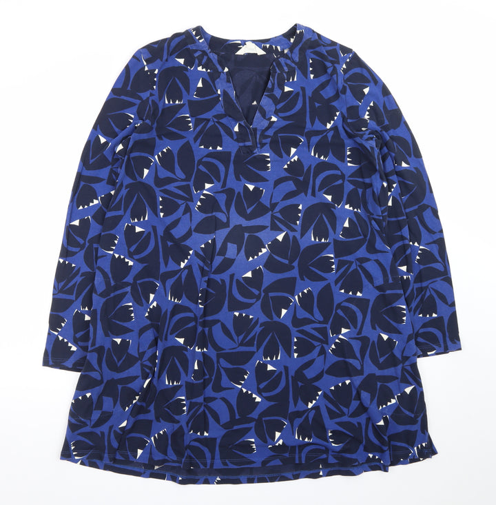 Seasalt Cornwall Women’s Blue Floral Shift Dress Size 16 Cotton