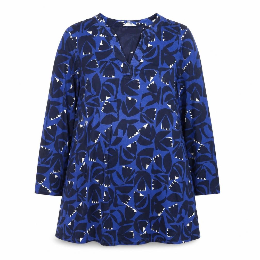 Seasalt Cornwall Women’s Blue Floral Shift Dress Size 16 Cotton