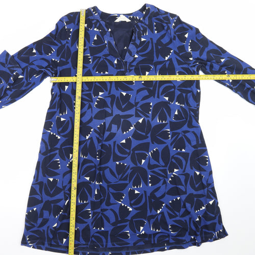 Seasalt Cornwall Women’s Blue Floral Shift Dress Size 16 Cotton