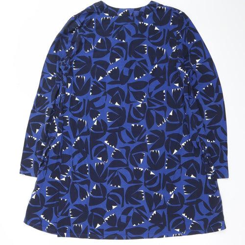 Seasalt Cornwall Women’s Blue Floral Shift Dress Size 16 Cotton