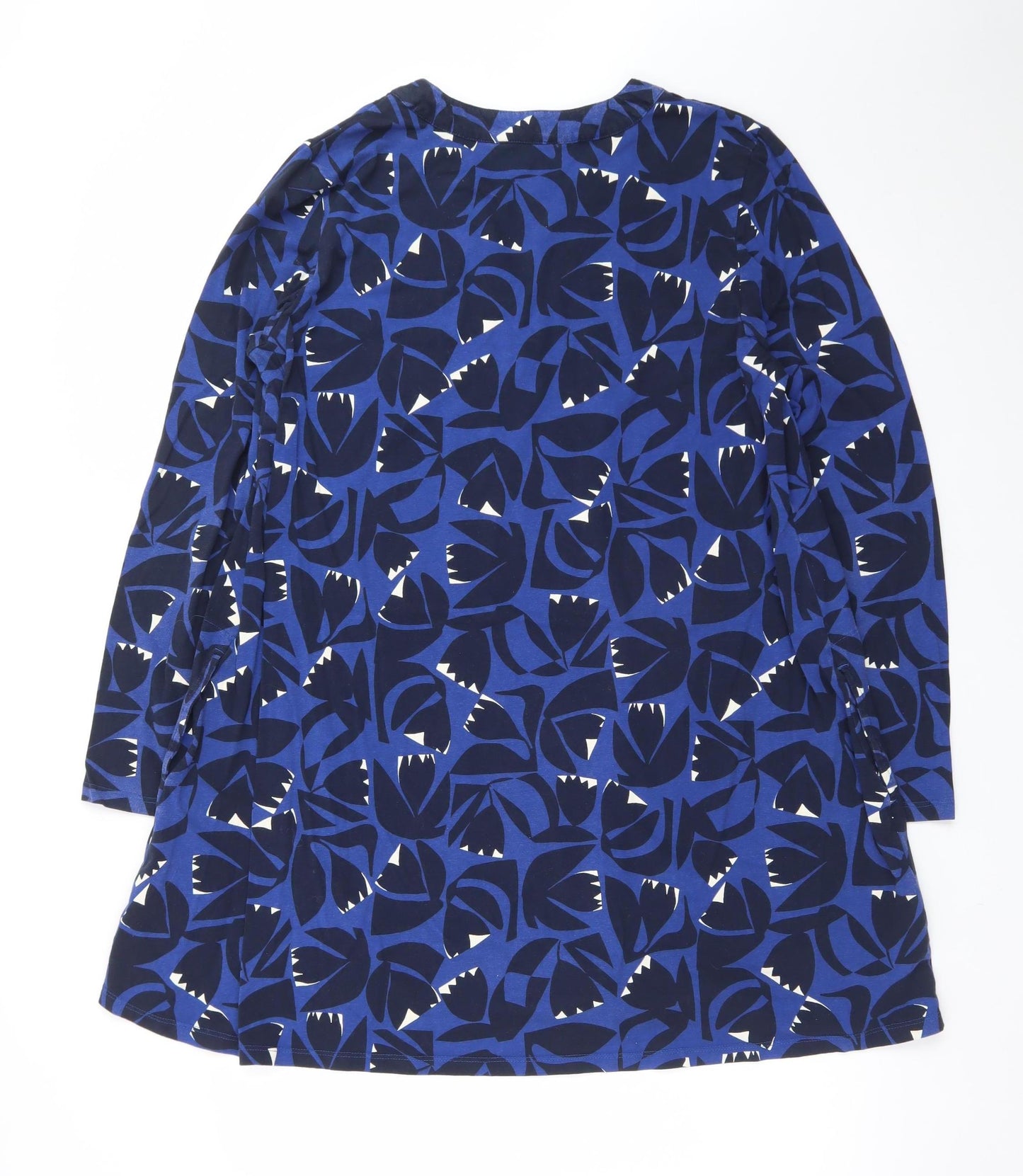 Seasalt Cornwall Women’s Blue Floral Shift Dress Size 16 Cotton