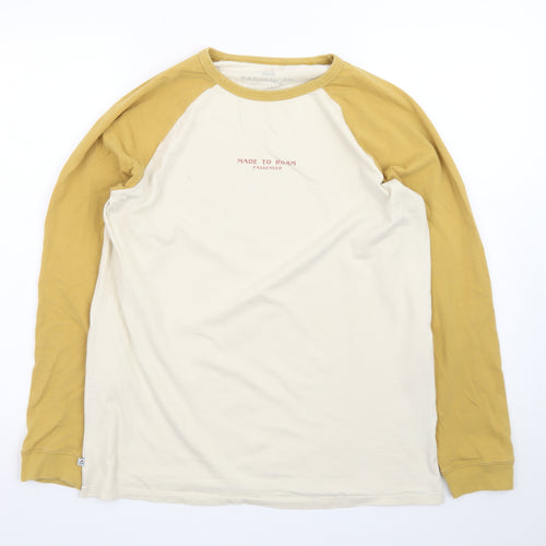 Passenger Men's Beige Long Sleeve Graphic T-Shirt L Made To Roam