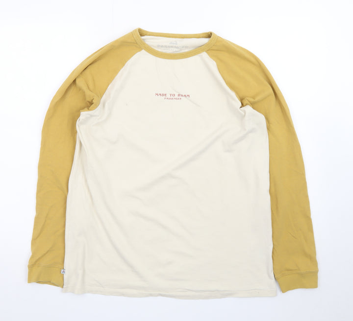 Passenger Men's Beige Long Sleeve Graphic T-Shirt L Made To Roam