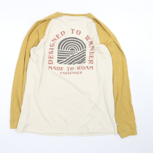 Passenger Men's Beige Long Sleeve Graphic T-Shirt L Made To Roam