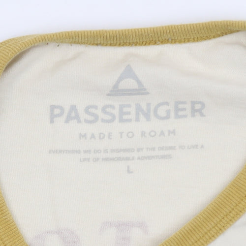 Passenger Men's Beige Long Sleeve Graphic T-Shirt L Made To Roam