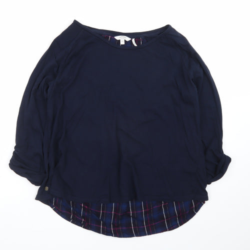 FatFace Women’s Blue Plaid Layered Tunic Blouse Size 14