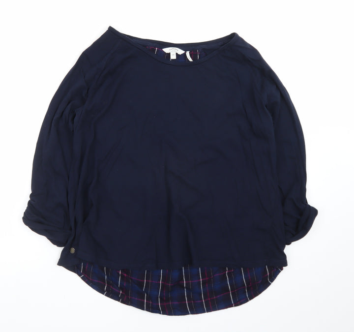 FatFace Women’s Blue Plaid Layered Tunic Blouse Size 14